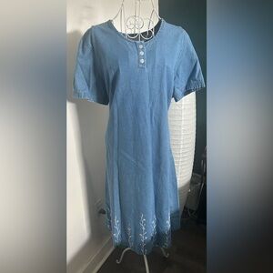 Blair denim dress w/embroidery